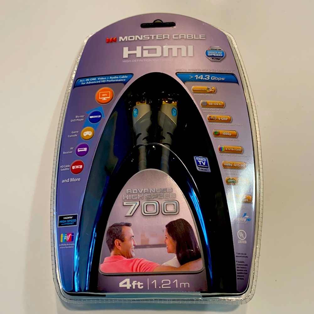 NEW Monster Cable HDMI 4 ft Adv. high speed 700
